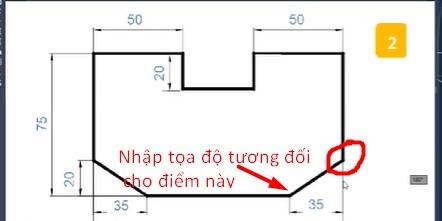 Bài tập thực hành vẽ AutoCAD nhanh bằng LINE và nhập tọa độ