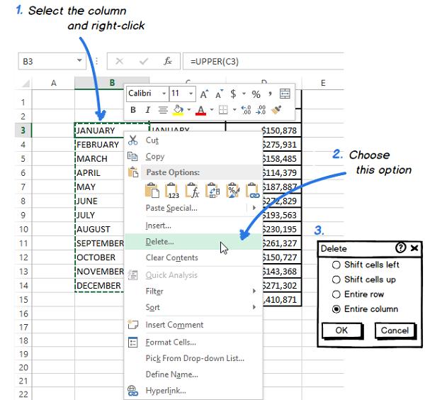 Xóa bỏ cột phụ