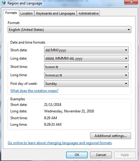 Định dạng lại ngày tháng năm trên máy tính