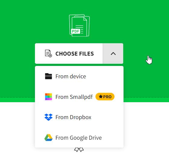 4 tùy chọn để chọn tải file PDF của Smallpdf