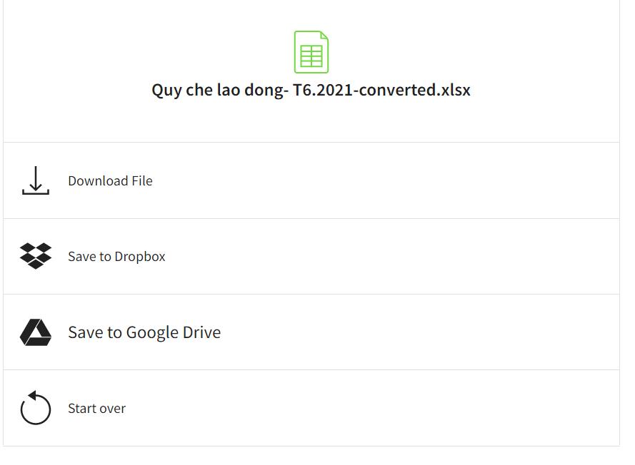 Tải file vừa chuyển định dạng về máy