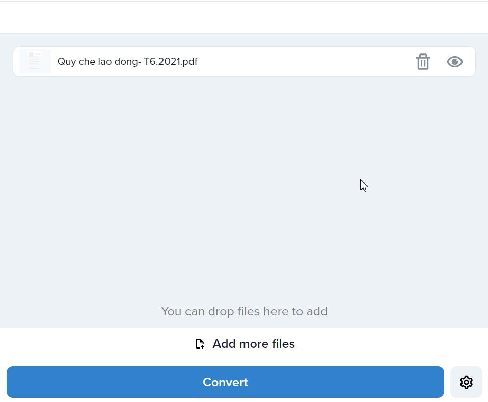 Nhấn Convert để chuyển đổi định dạng file PDF