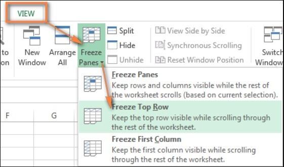 Cách cố định dòng trong Excel với Freeze 1