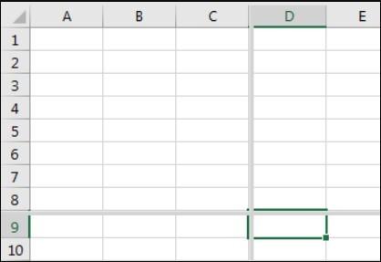 Cách cố định cả dòng và cột trong Excel với Split 2