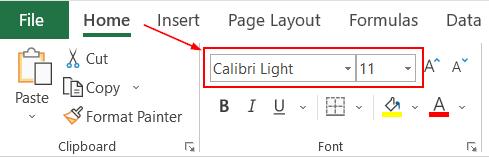 cách chỉnh font chữ trong Excel