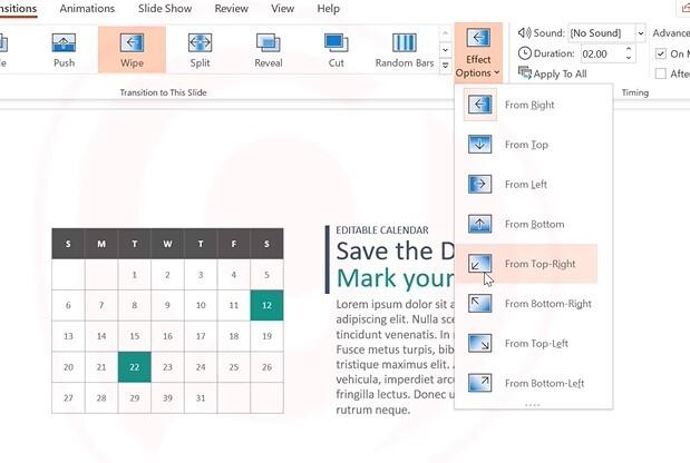 Các hiệu ứng Powerpoint Transition thường gặp và cách sử dụng