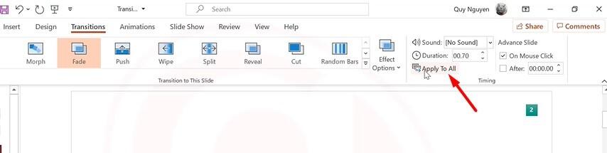 Các hiệu ứng Powerpoint Transition thường gặp và cách sử dụng
