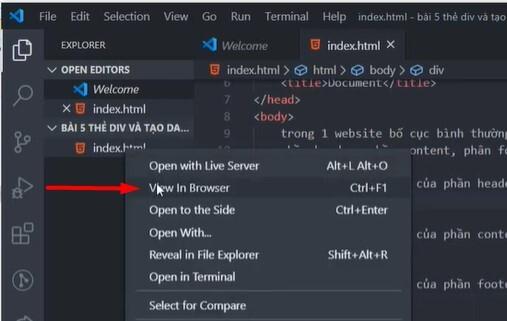 Hướng dẫn cách dùng thẻ div và cách tạo danh sách trong HTML