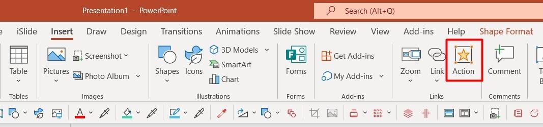 Cách dùng Insert Action trong Powerpoint để bổ sung hành động