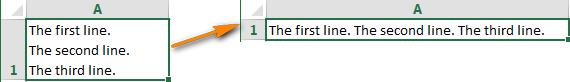 Kết quả của cách gộp nhiều dòng thành 1 dòng trong Excel