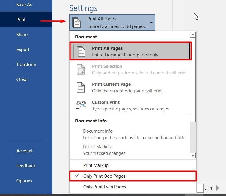 Cách in hai mặt trong Word 2003, 2007, 2010, 2016, 2019, 2021, 365