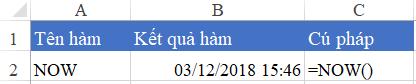 Hướng dẫn cách dùng hàm NOW TODAY TIME trong VBA Excel