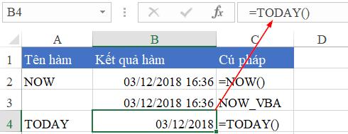 Hướng dẫn cách dùng hàm NOW TODAY TIME trong VBA Excel