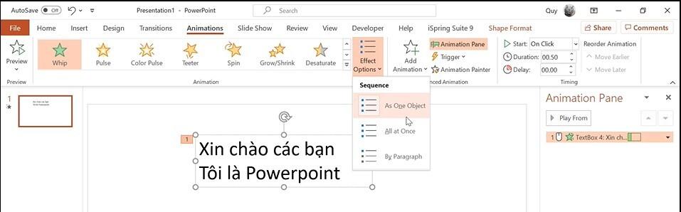 Cách tạo hiệu ứng Powerpoint chuyên nghiệp cho văn bản