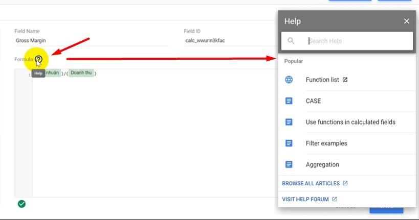 Cách tạo thêm trường dữ liệu tính toán trong Google Data Studio