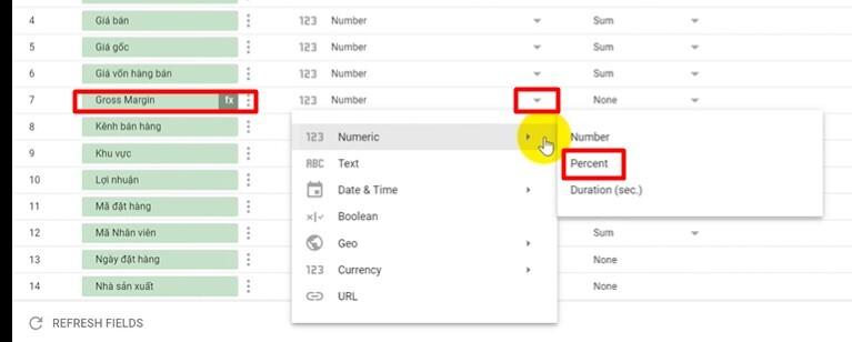 Cách tạo thêm trường dữ liệu tính toán trong Google Data Studio