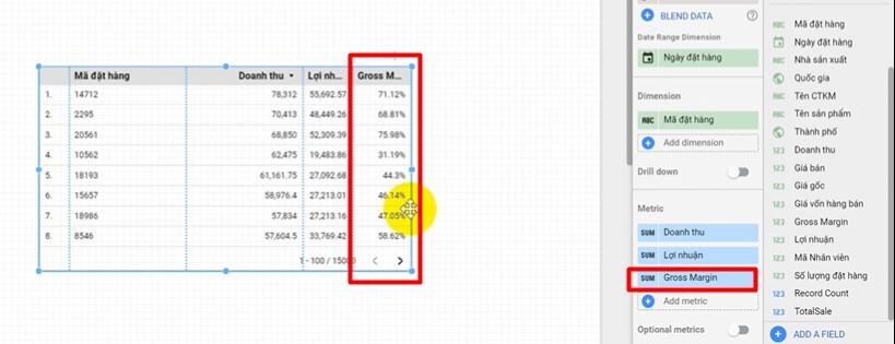 Cách tạo thêm trường dữ liệu tính toán trong Google Data Studio