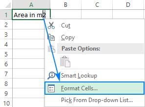 Cách viết chỉ số trên, chỉ số dưới trong Excel