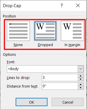 Cách tạo Drop Cap trong Word để viết to chữ cái đầu