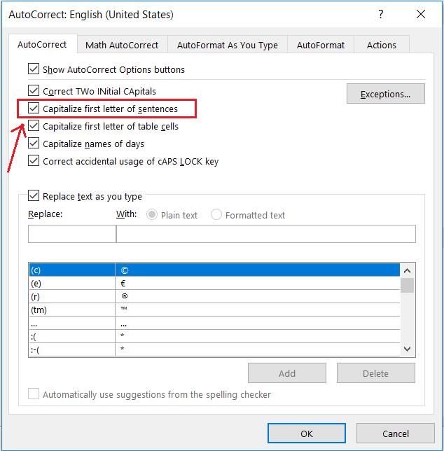 Cách cài đặt tự động viết hoa trong Word cho đầu câu và đầu dòng