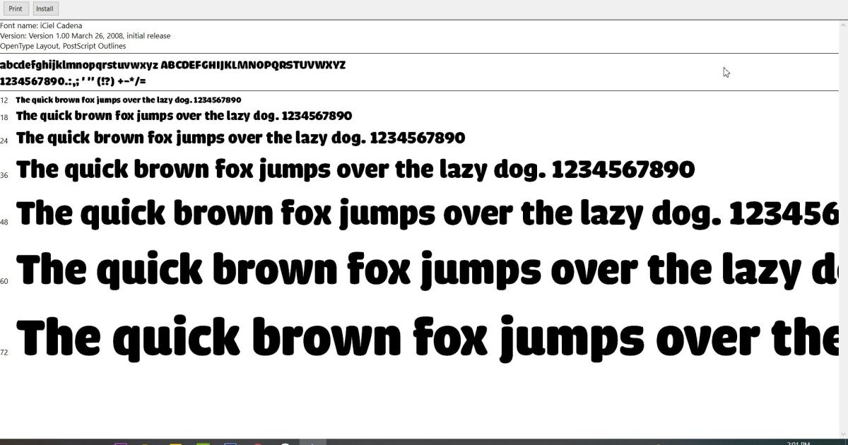 Font chữ Việt hóa iCiel