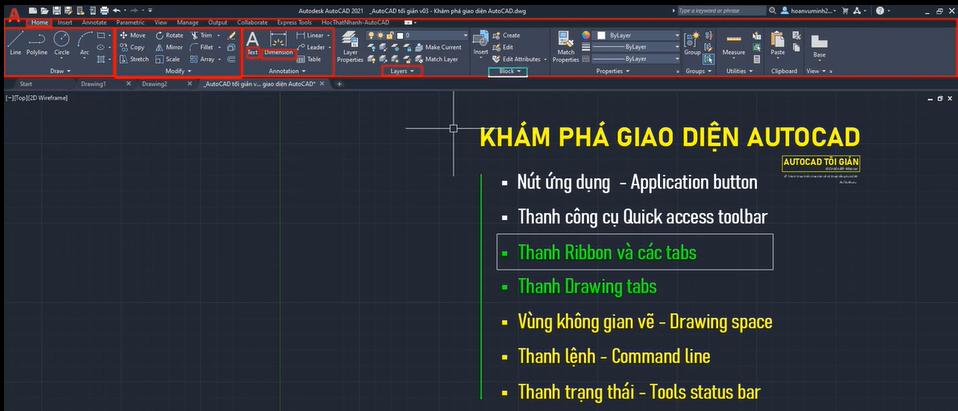 Khám phá giao diện làm việc chuyên nghiệp của phần mềm AutoCAD
