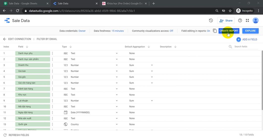 Hướng dẫn cách tạo Visual đầu tiên trong Google Data Studio