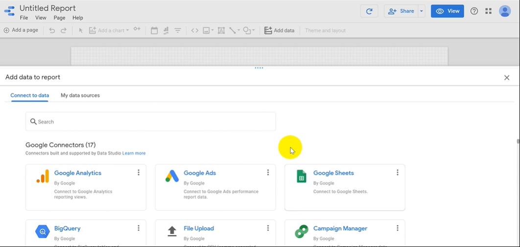Hướng dẫn cách tạo Visual đầu tiên trong Google Data Studio