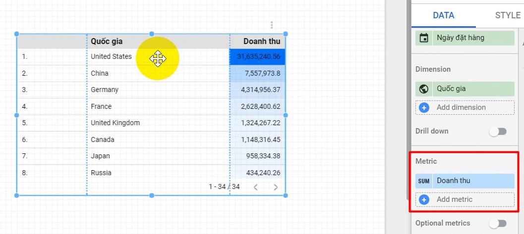 Hướng dẫn cách tạo Visual đầu tiên trong Google Data Studio