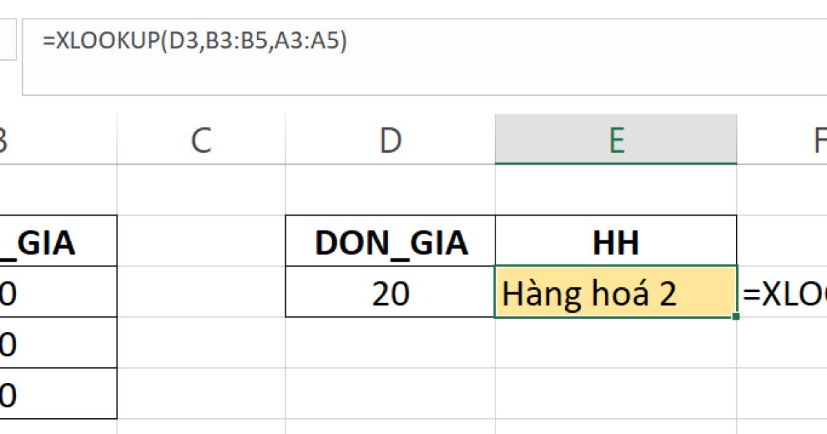 Khám phá hàm XLOOKUP - công cụ tìm kiếm mạnh mẽ của Excel