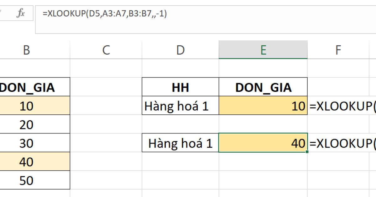 Khám phá hàm XLOOKUP - công cụ tìm kiếm mạnh mẽ của Excel