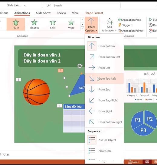 Chỉnh tùy chọn hiệu ứng