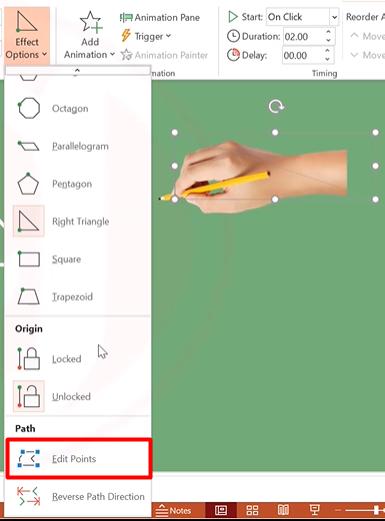 Hiệu ứng Powerpoint dạng di chuyển: Custom Path và các Path khác