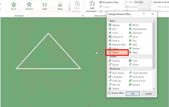 Hiệu ứng Powerpoint dạng di chuyển: Custom Path và các Path khác