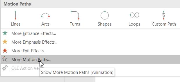 Hiệu ứng Powerpoint dạng di chuyển: Custom Path và các Path khác
