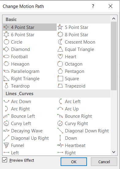 Hiệu ứng Powerpoint dạng di chuyển: Custom Path và các Path khác