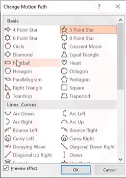 Hiệu ứng Powerpoint dạng di chuyển: Custom Path và các Path khác