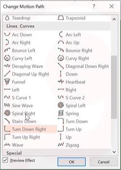 Hiệu ứng Powerpoint dạng di chuyển: Custom Path và các Path khác