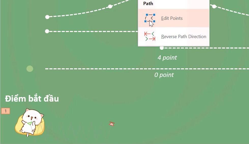 Tìm hiểu về Path và Point trong hiệu ứng Powerpoint dạng di chuyển