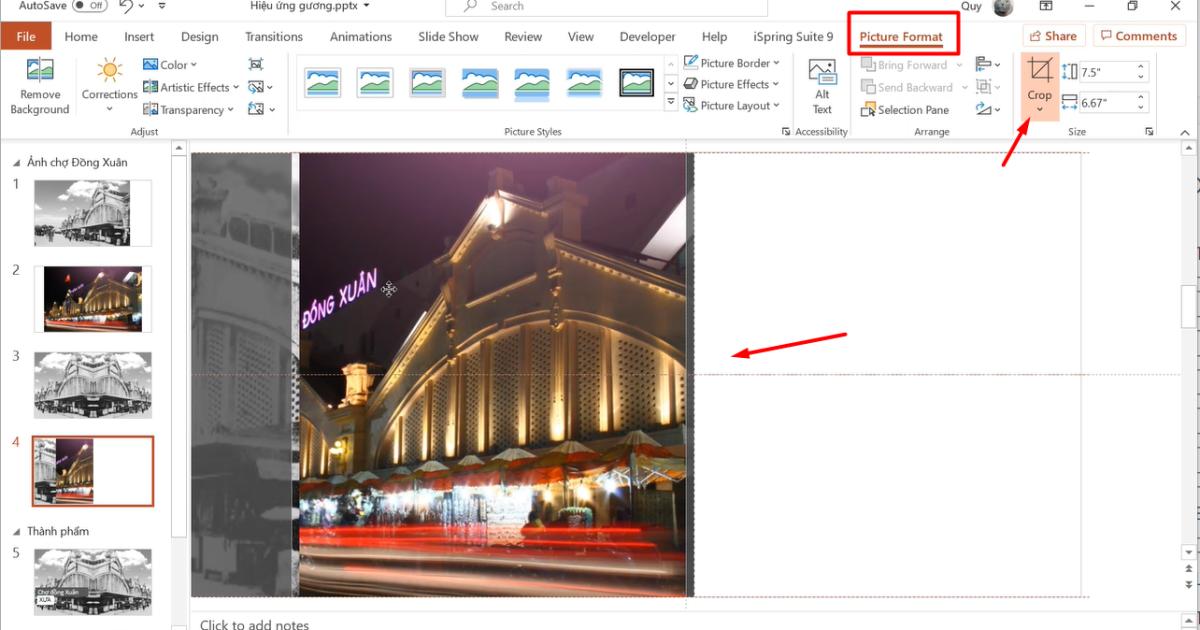 Cách tạo hiệu ứng hình ảnh đối xứng trong Powerpoint