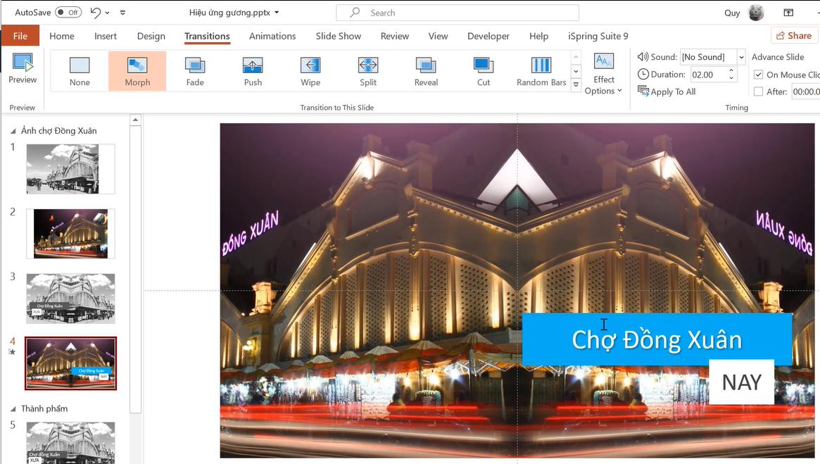 Cách tạo hiệu ứng hình ảnh đối xứng trong Powerpoint