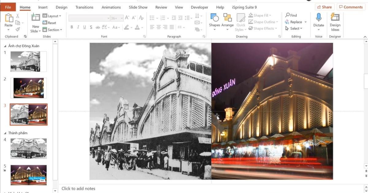 Cách tạo hiệu ứng hình ảnh đối xứng trong Powerpoint