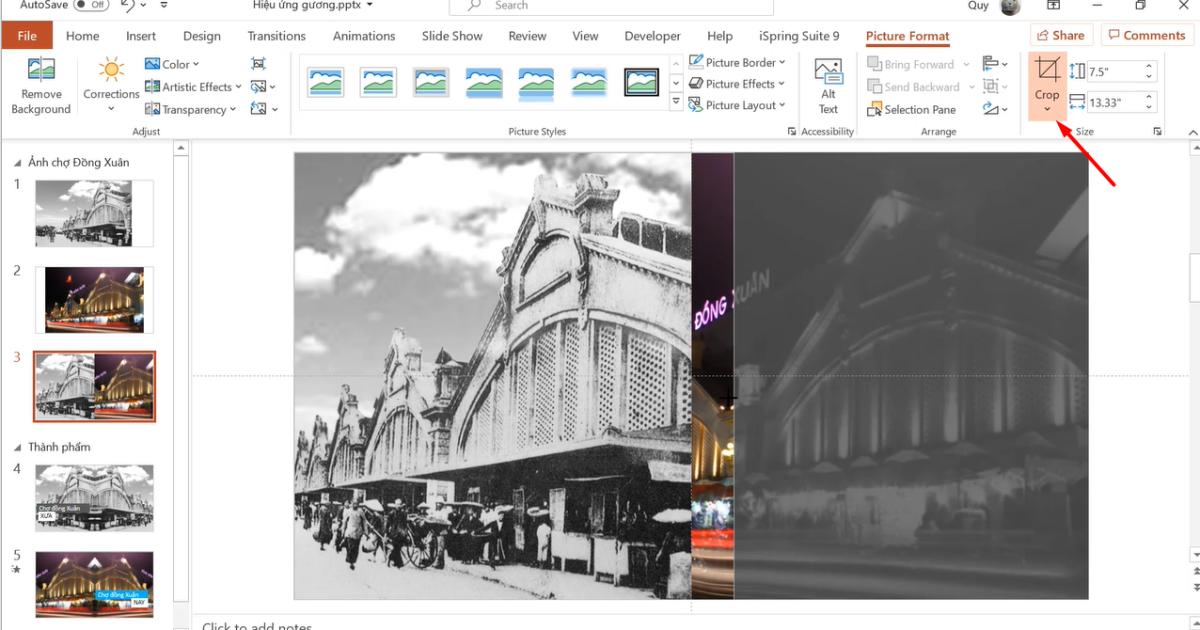 Cách tạo hiệu ứng hình ảnh đối xứng trong Powerpoint