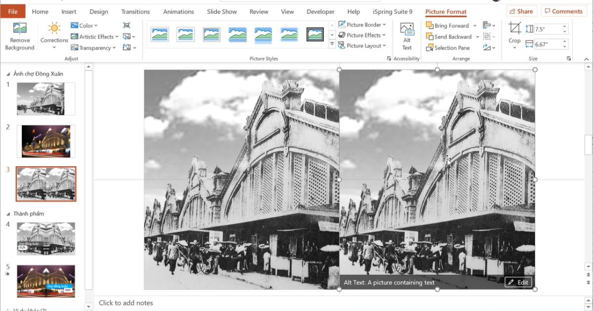 Cách tạo hiệu ứng hình ảnh đối xứng trong Powerpoint