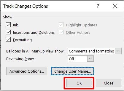 Thay đổi tên người dùng trong Word 3