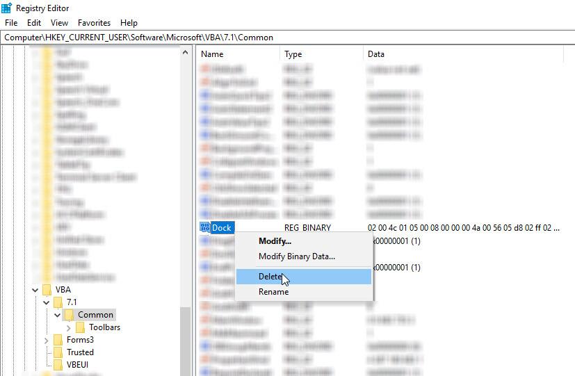 Hướng dẫn cách thiết lập lại các cửa sổ làm việc VBA