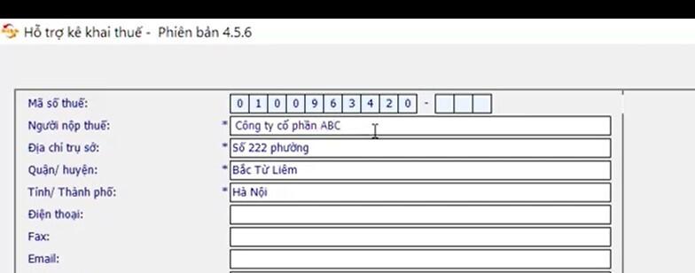 Hướng dẫn cài đặt Hỗ trợ kê khai và khai báo thông tin doanh nghiệp