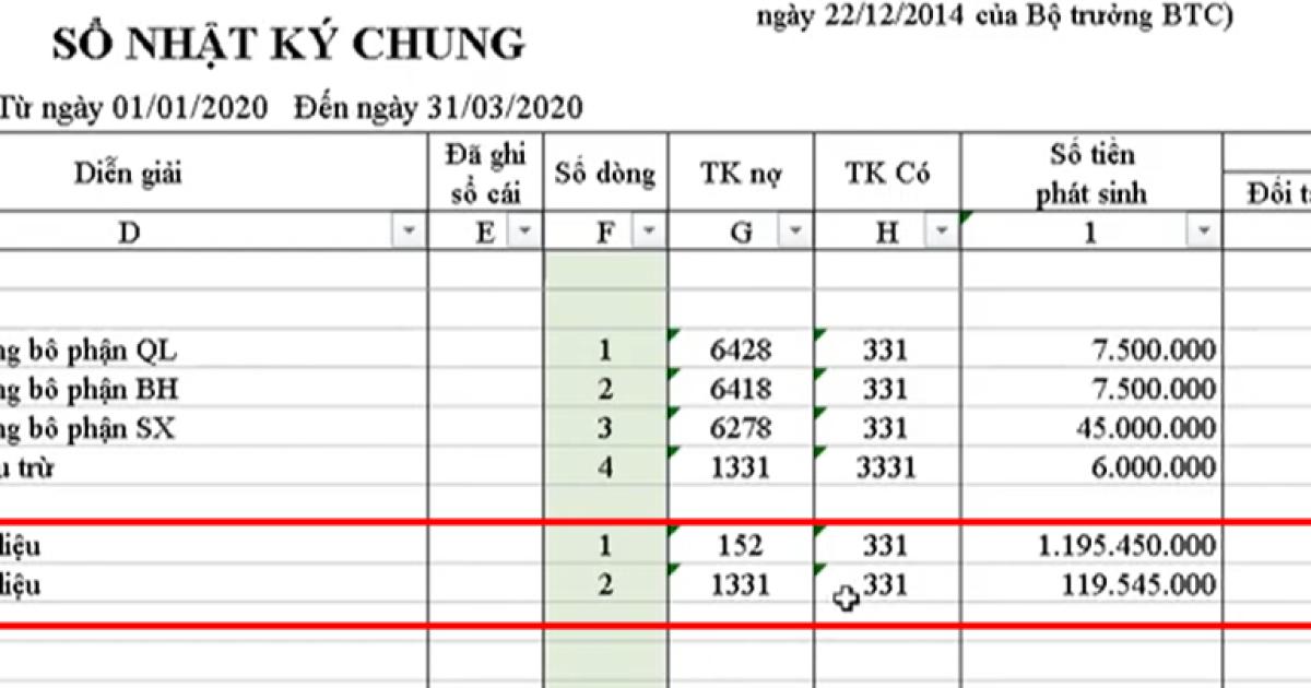 Cách hạch toán mua nguyên liệu và lập bảng nhập kho nguyên liệu