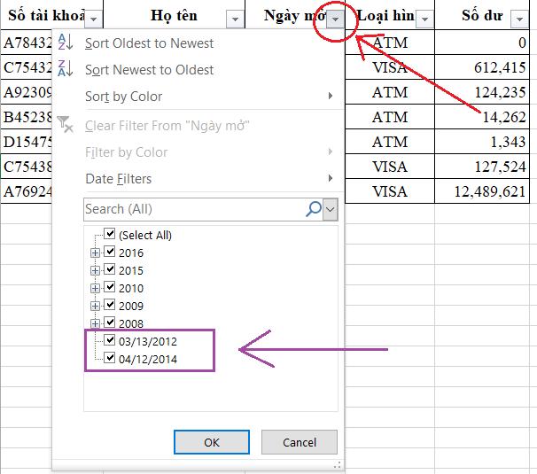 Lọc dữ liệu để tìm ra định dạng lỗi