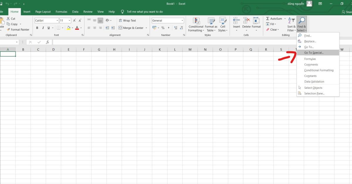 5 lợi ích lệnh go to special đem lại cho người dùng Excel